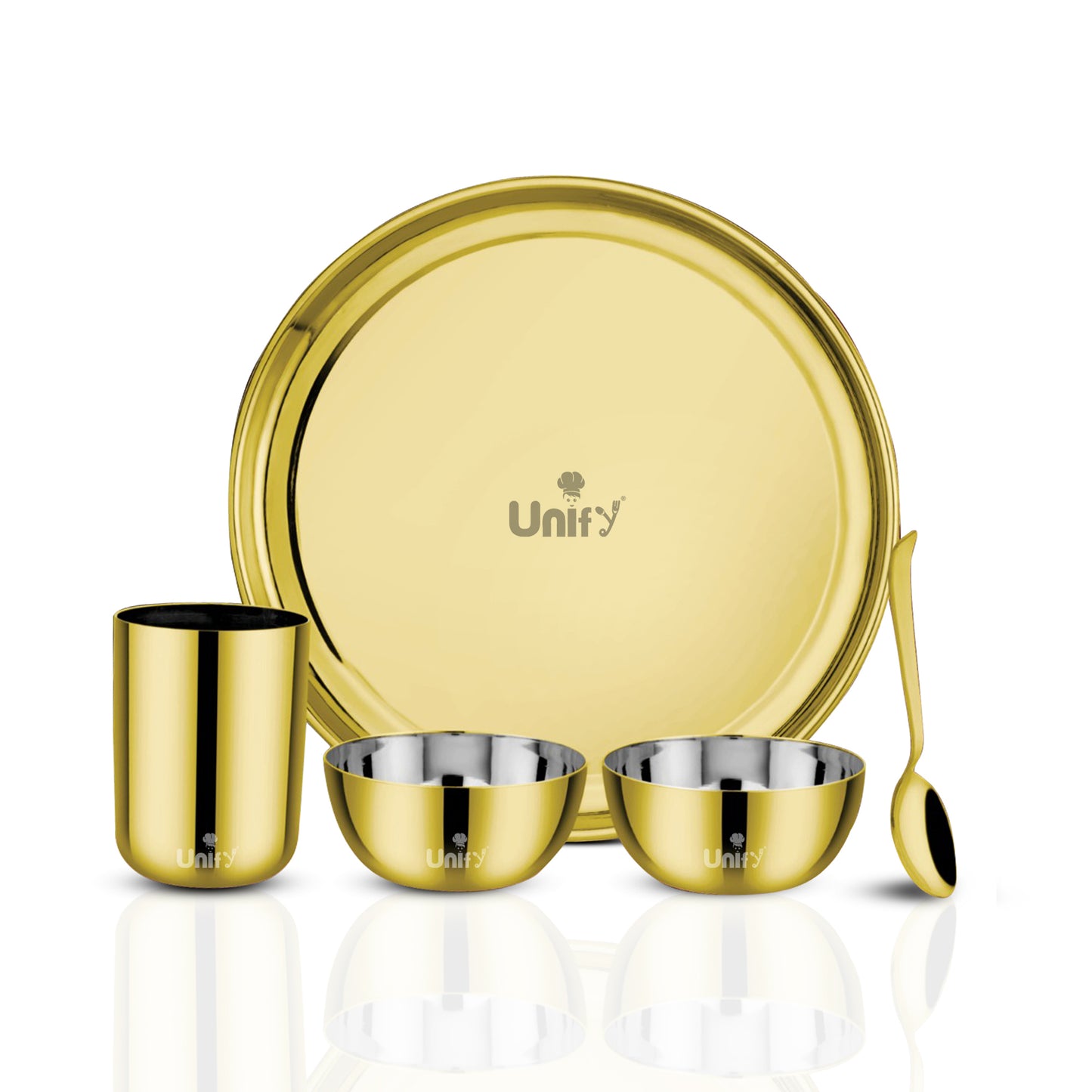 Thali Set | Stainless Steel | Golden | Gold Plated