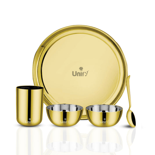 Thali Set | Stainless Steel | Golden | Gold Plated