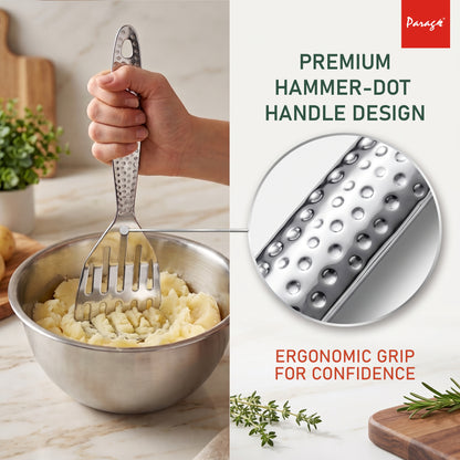 Spoon Set | 13in, 5 piece | Stainless Steel | Silver | Hammered