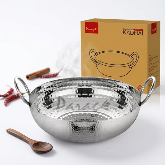 Kadhai & Fry Pan | 1.2l | Stainless Steel | Silver | Non-Reactive