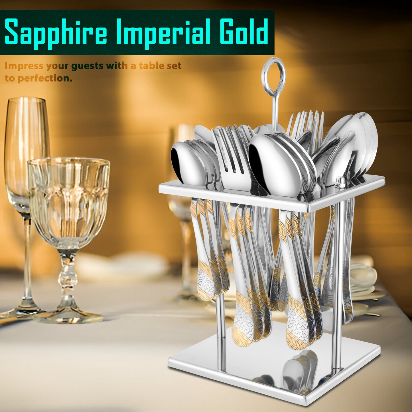 Cutlery Set | Stainless Steel | Golden | 24K Gold Plated
