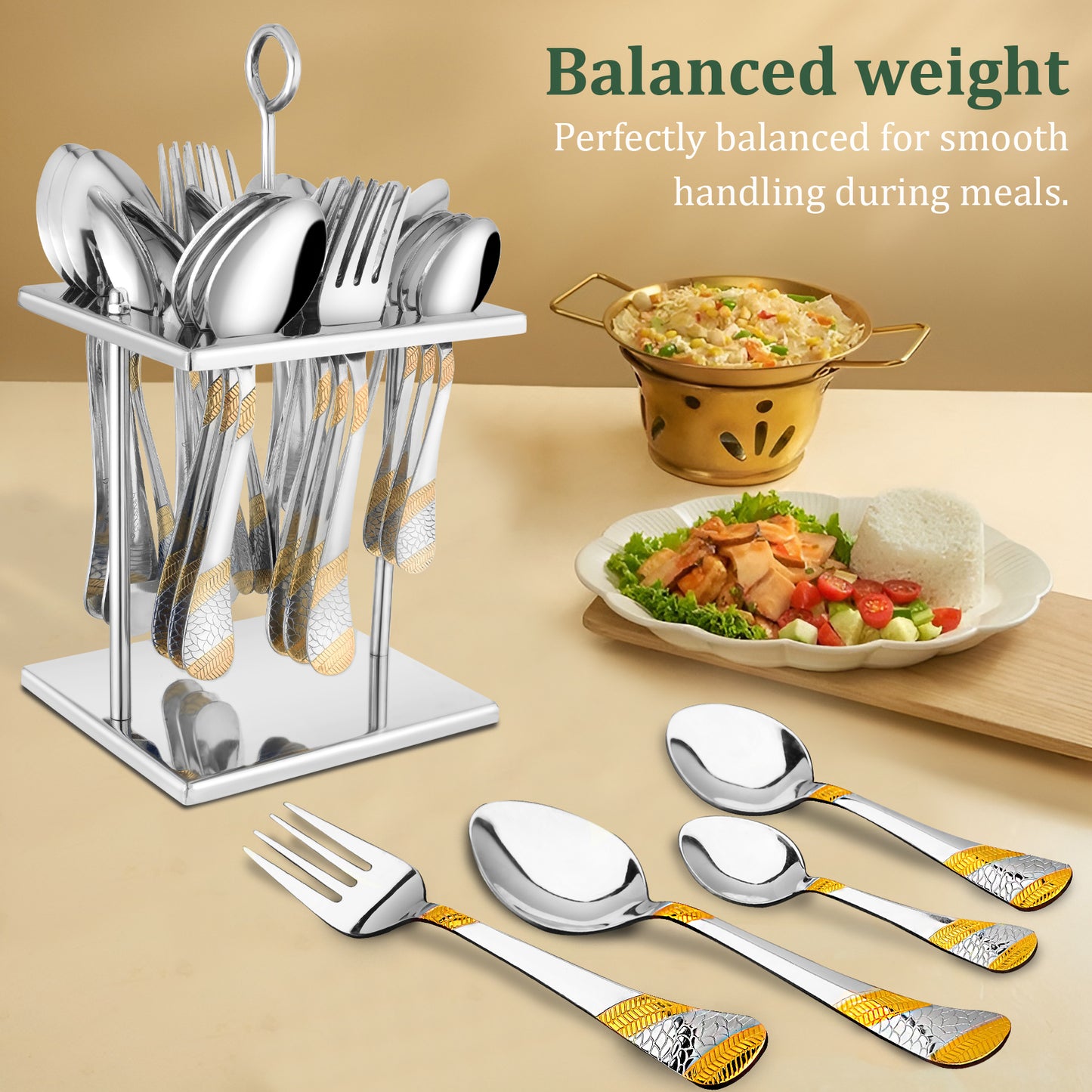 Cutlery Set | Stainless Steel | Golden | 24K Gold Plated