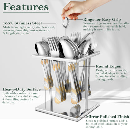Cutlery Set | Stainless Steel | Golden | 24K Gold Plated