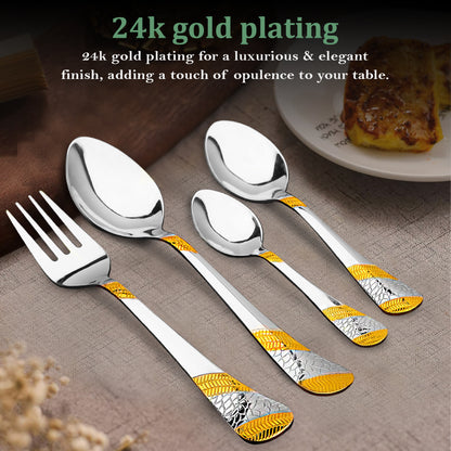 Cutlery Set | Stainless Steel | Golden | 24K Gold Plated
