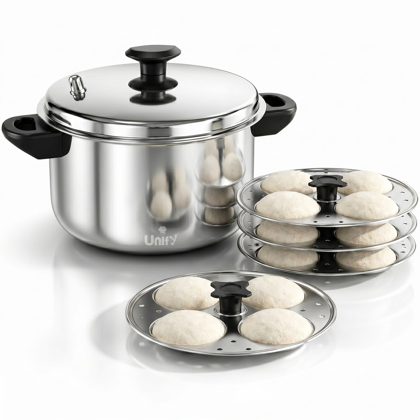 Idli Maker | 4 piece | Stainless Steel | Silver | 16 Idli Capacity