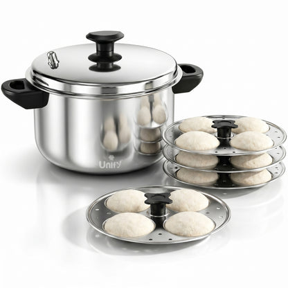 Idli Maker | 4 piece | Stainless Steel | Silver | 16 Idli Capacity