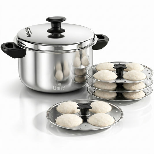 Idli Maker | 4 piece | Stainless Steel | Silver | 16 Idli Capacity