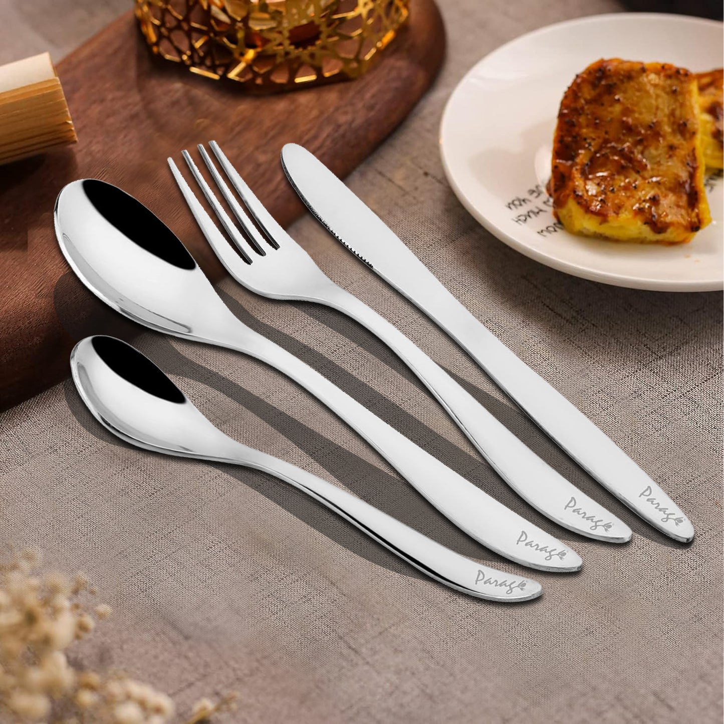 25 Pieces Jazz Premium Stainless Steel Cutlery Set - Spoons, Forks, Knives & Stand