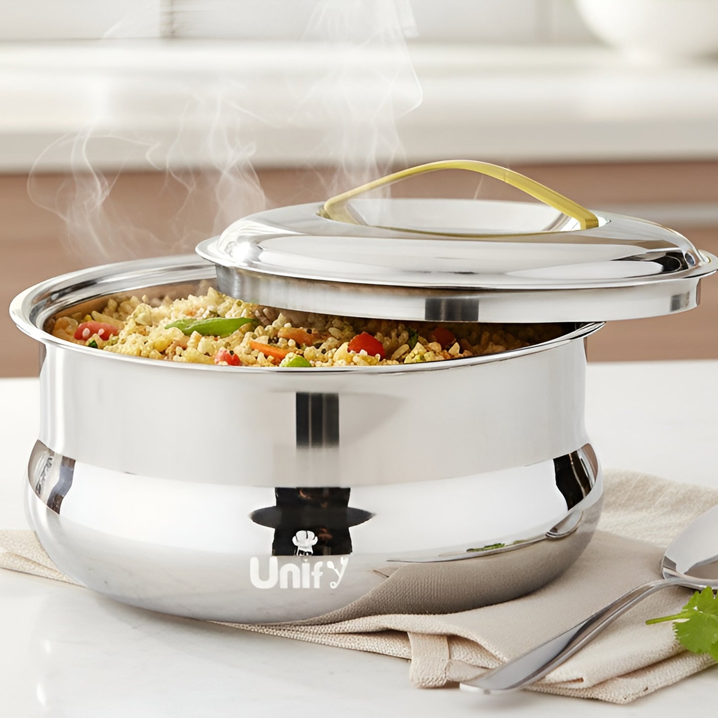Lumia Stainless Steel Insulated Casserole 3000ml | 3-Layer Thermal Hot Pot Serveware