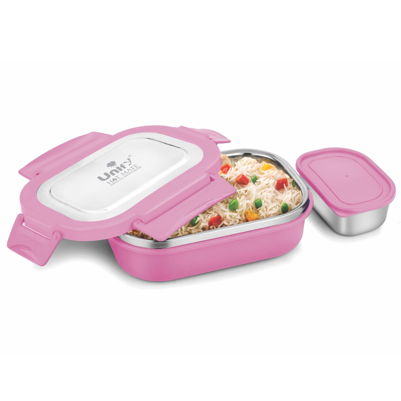 Stainless Steel Insulated Lunch Box 800ml | Leak-Proof, Airtight, Unbreakable Lid (Pink)
