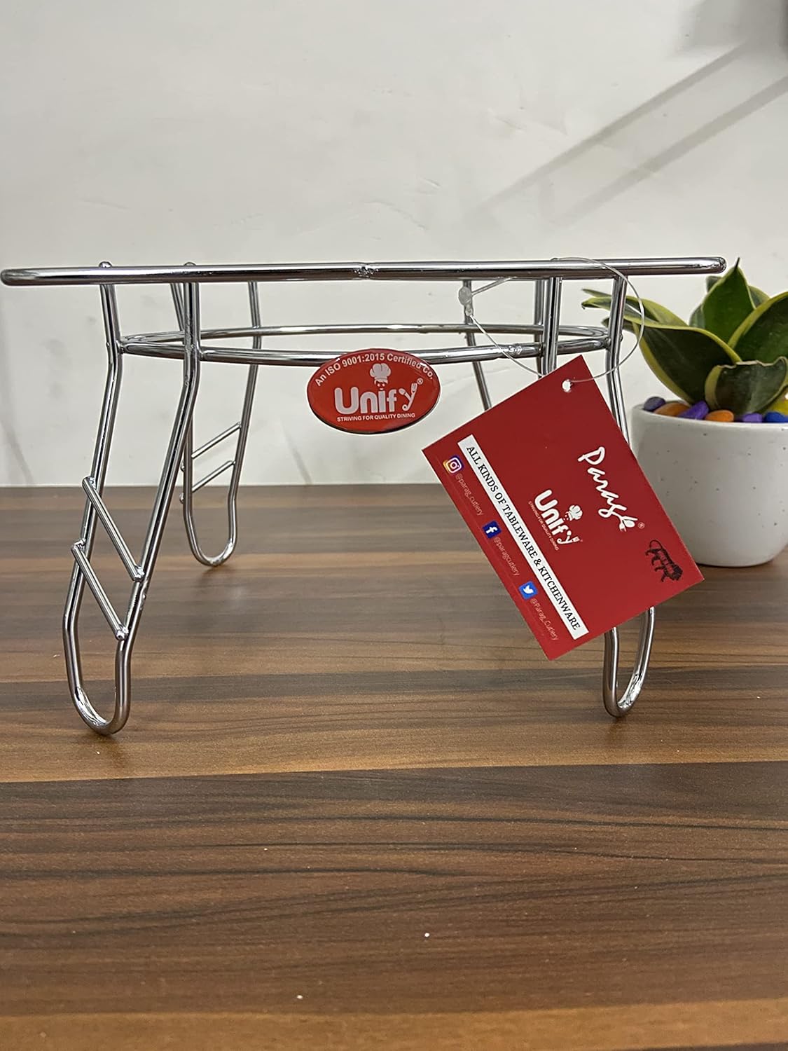 Stainless Steel Matka Stand | Heavy-Duty Pot Stand & Kitchen Organizer Chrome
