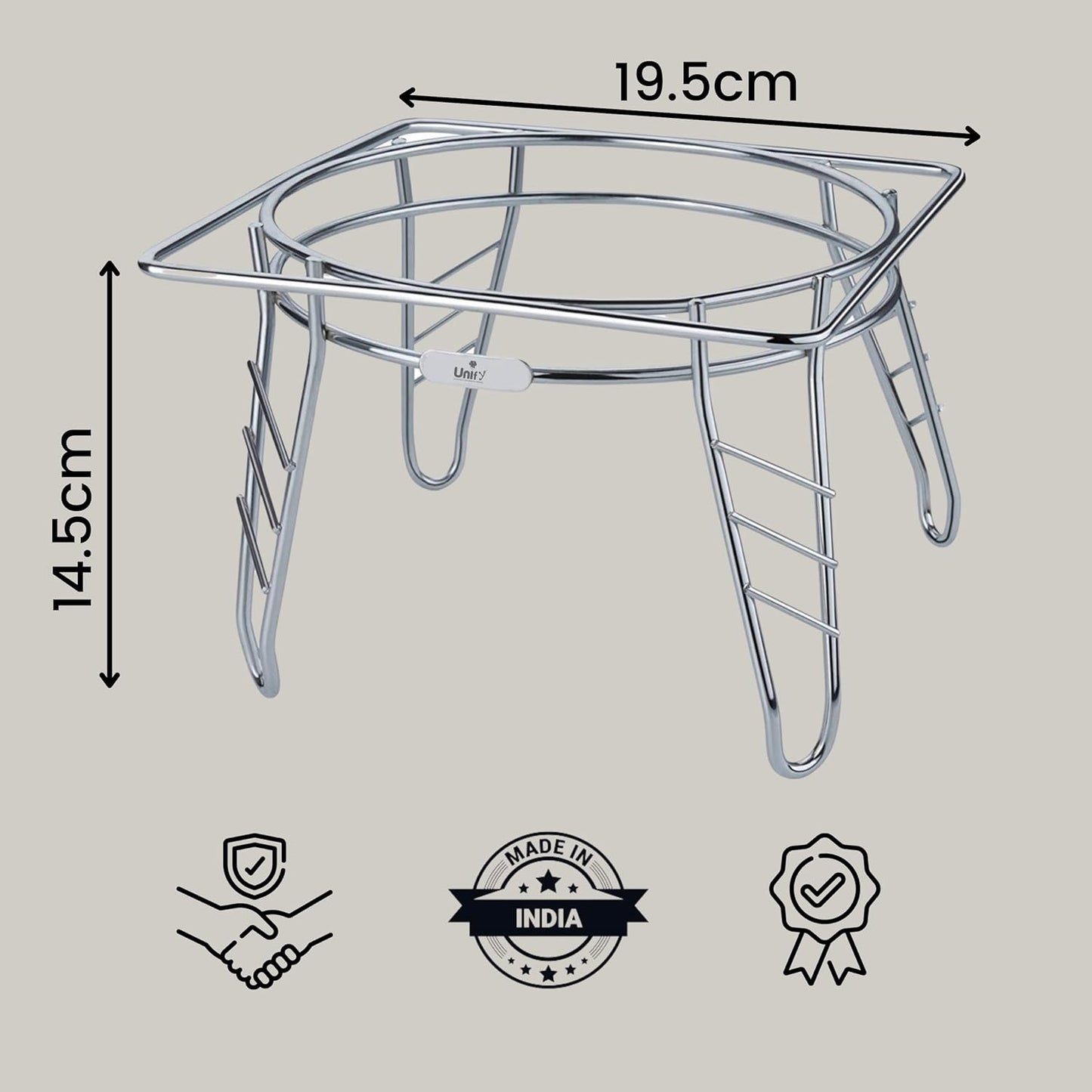 Stainless Steel Matka Stand | Heavy-Duty Pot Stand & Kitchen Organizer Chrome