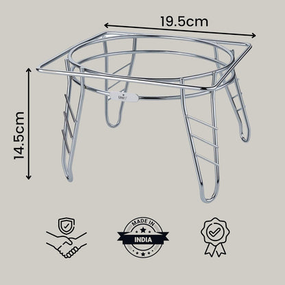 Stainless Steel Matka Stand | Heavy-Duty Pot Stand & Kitchen Organizer Chrome