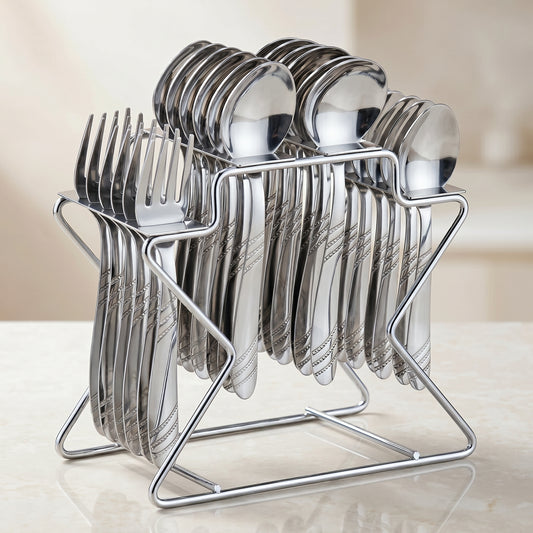 Cutlery Set | 25 pcs | Stainless Steel | Silver | Mirror Finish