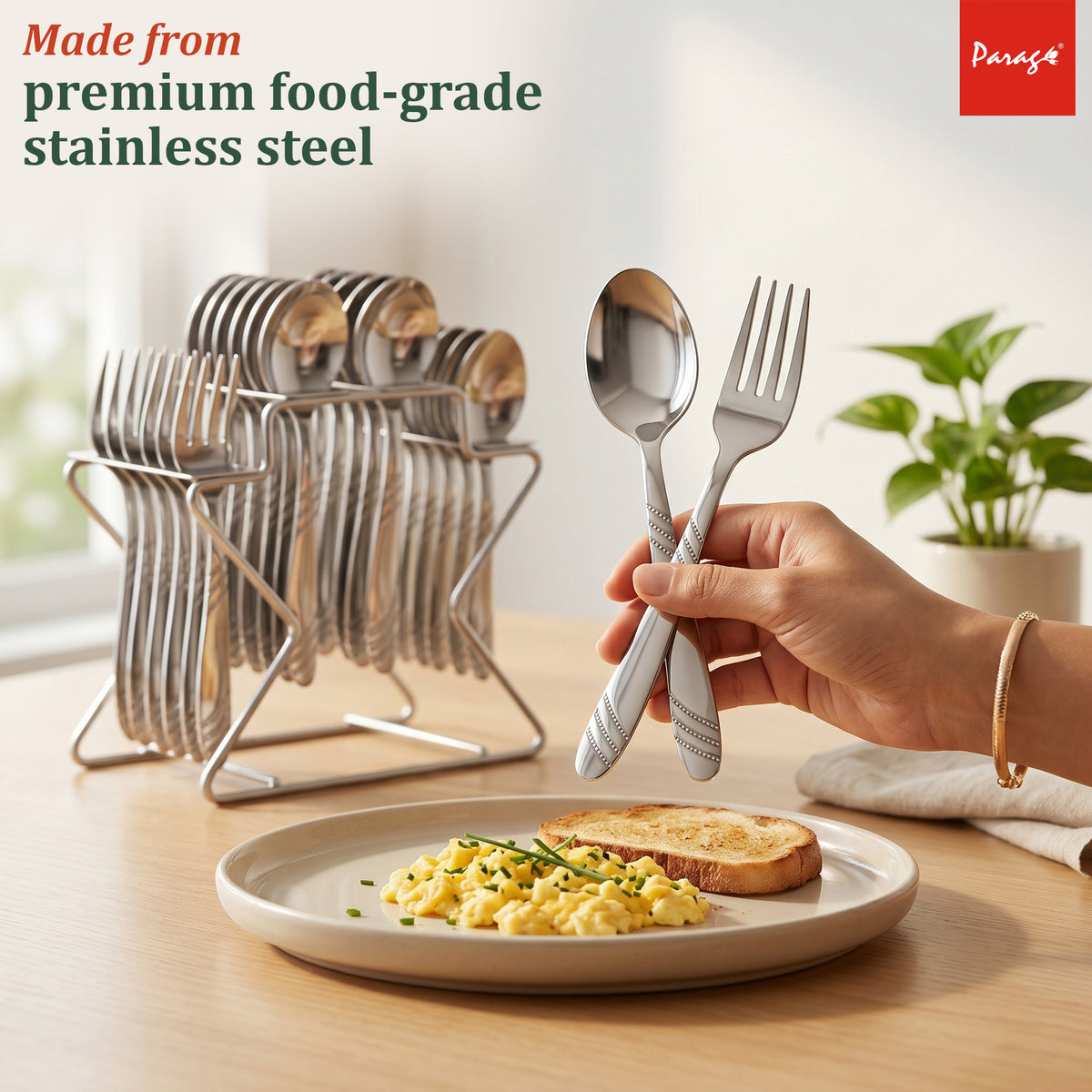 Cutlery Set 25 pcs Stainless Steel Silver Mirror Finish – Parage