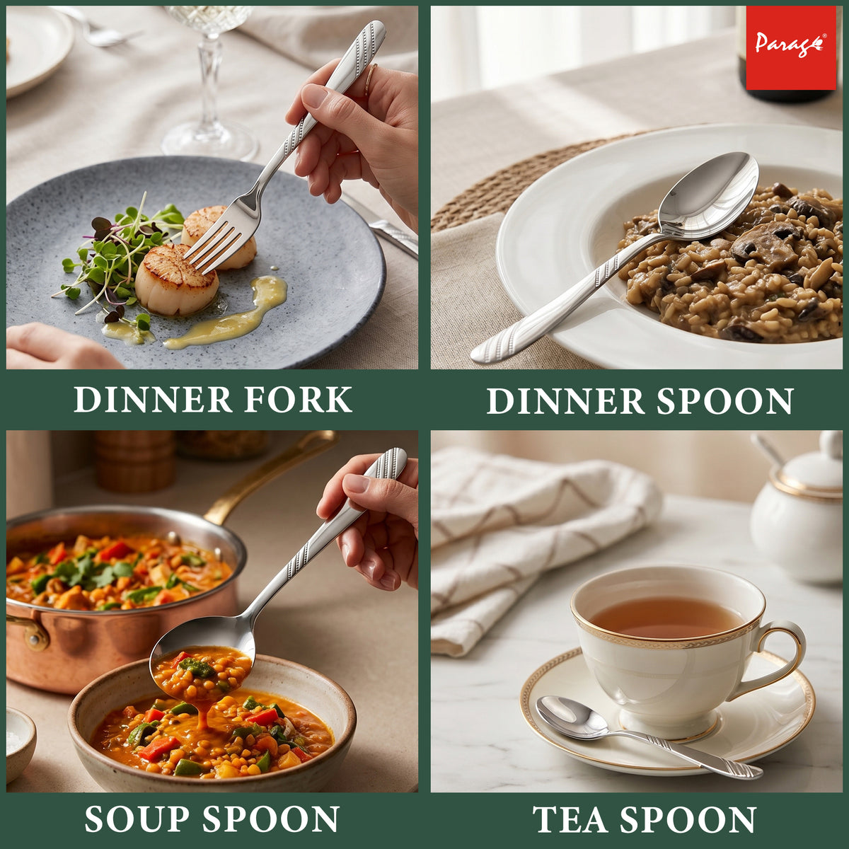 Cutlery Set 25 pcs Stainless Steel Silver Mirror Finish – Parage