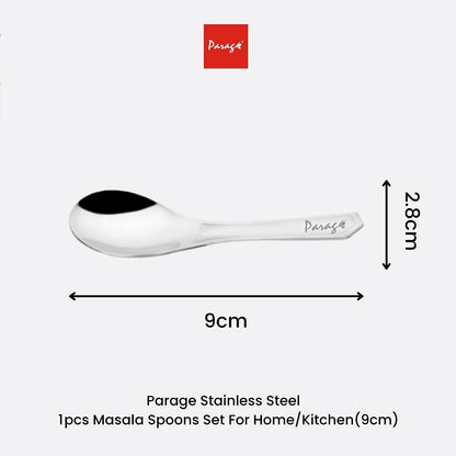 12 Pcs Stainless Steel Small Spoon Set | 9 cm Mini Masala & Spice Spoons