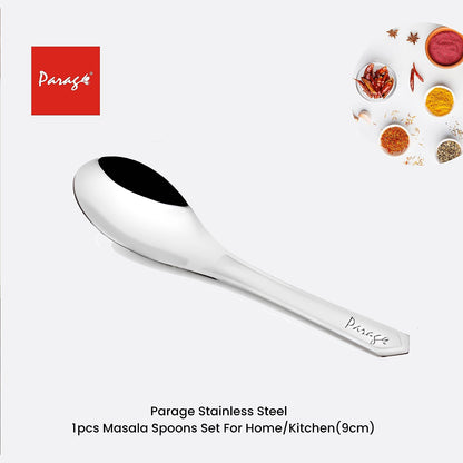 12 Pcs Stainless Steel Small Spoon Set | 9 cm Mini Masala & Spice Spoons