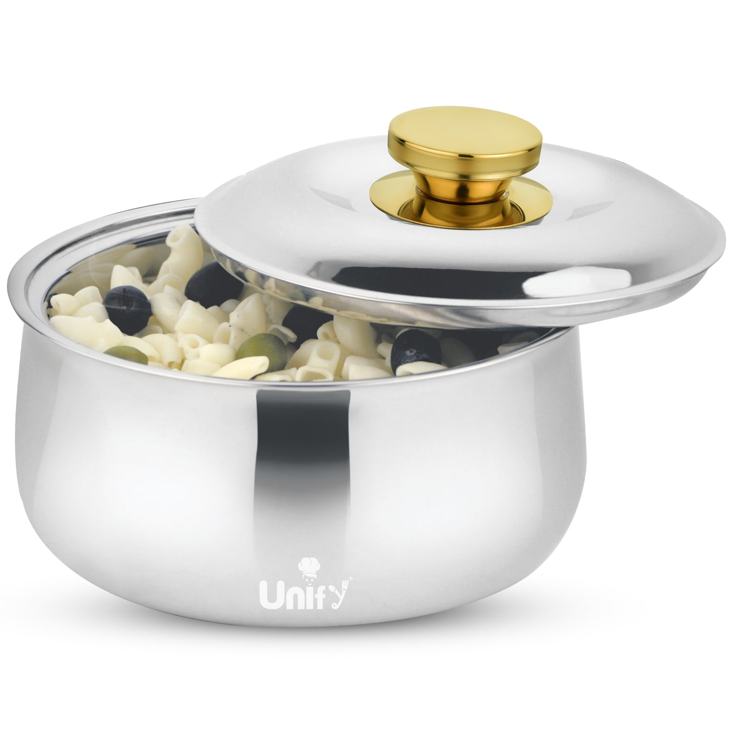 Metra Stainless Steel Insulated Casserole 1600ml | PVD Gold Handle Hot Pot | Keeps Food Fresh & Warm