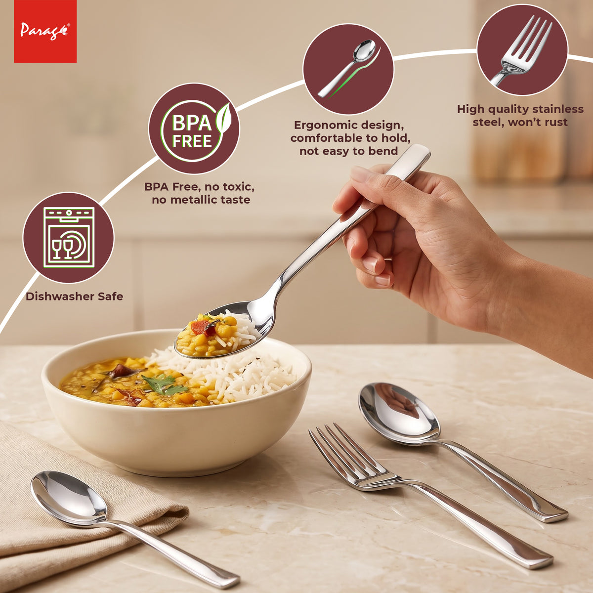Cutlery Set Stainless Steel Silver 24 pcs – Parage