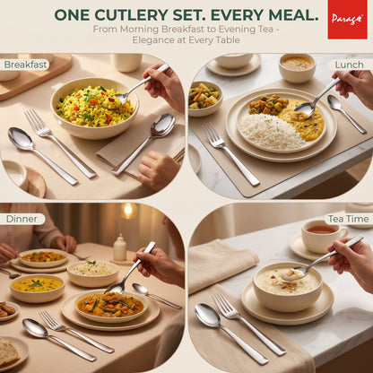 Cutlery Set Stainless Steel Silver 24 pcs – Parage