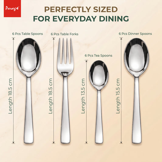 Cutlery Set Stainless Steel Silver 24 pcs – Parage