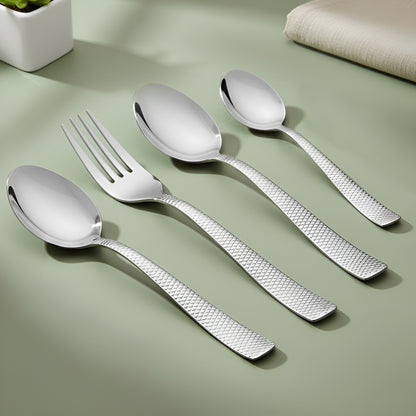 24 Pcs Stainless Steel Cutlery Set for Home & Kitchen | Silver Dining Tableware