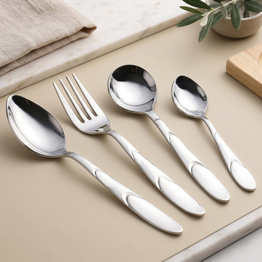 Cutlery Set 24 pcs Stainless Steel Silver Luxury – Parage