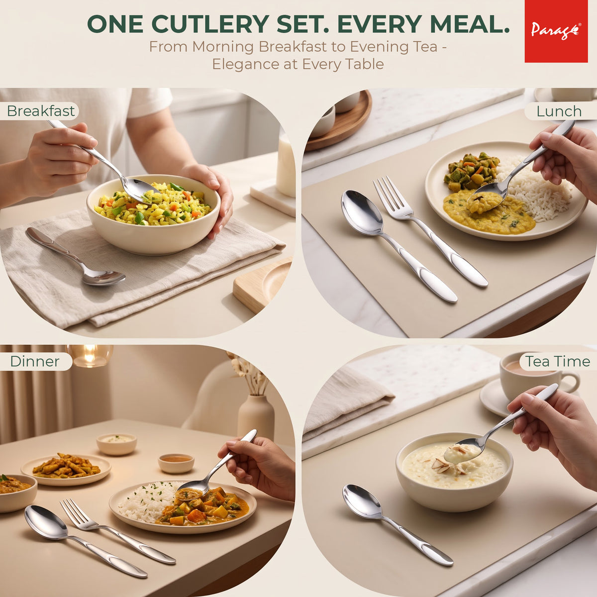 Cutlery Set 24 pcs Stainless Steel Silver Luxury – Parage