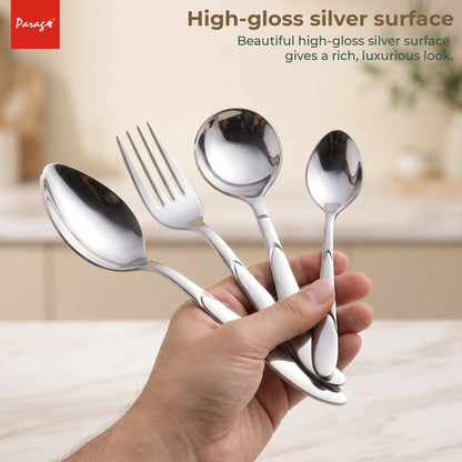 Cutlery Set 24 pcs Stainless Steel Silver Luxury – Parage