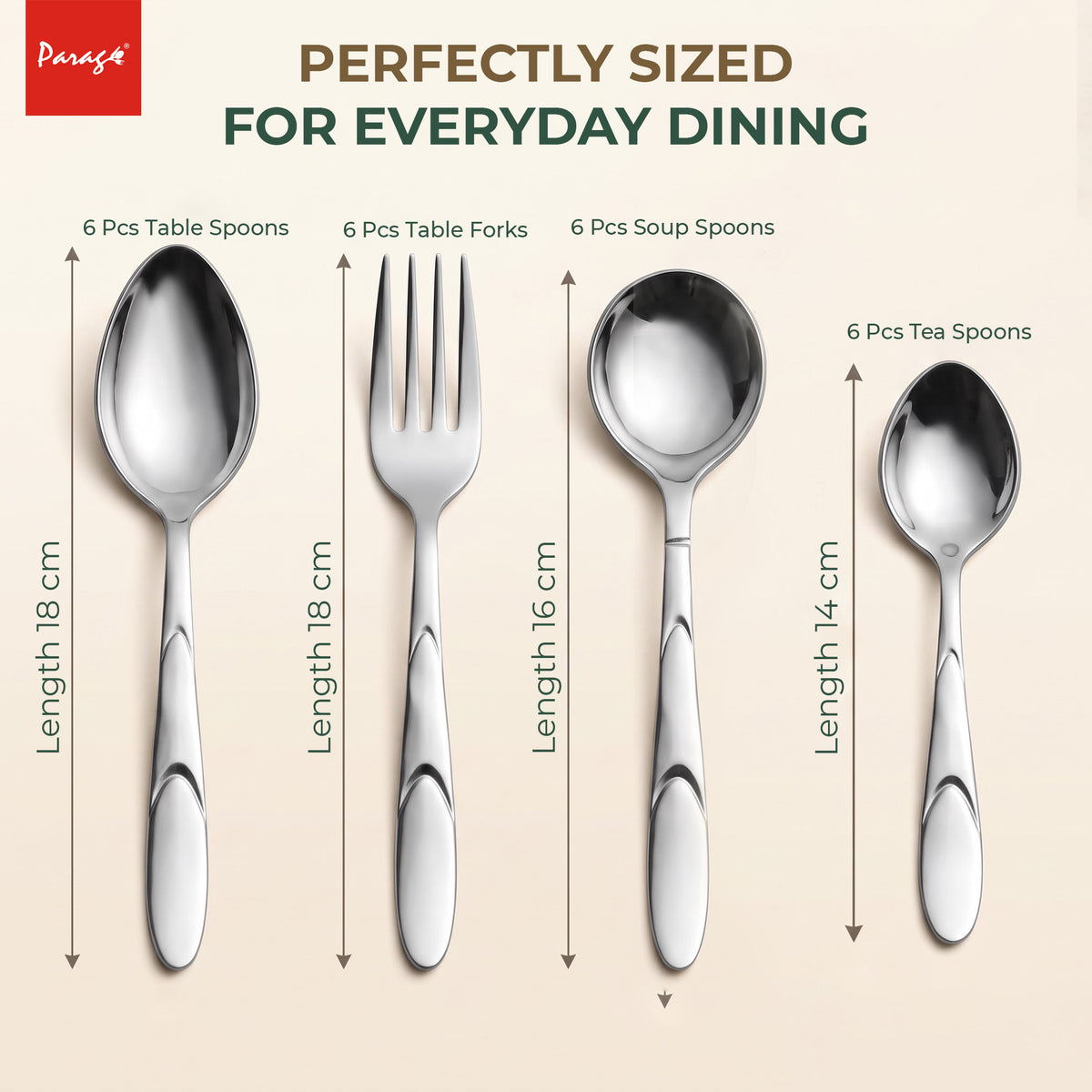 Cutlery Set 24 pcs Stainless Steel Silver Luxury – Parage