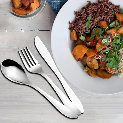 24 Pcs Premium Stainless Steel Cutlery Set for Home & Kitchen | Silver Tableware