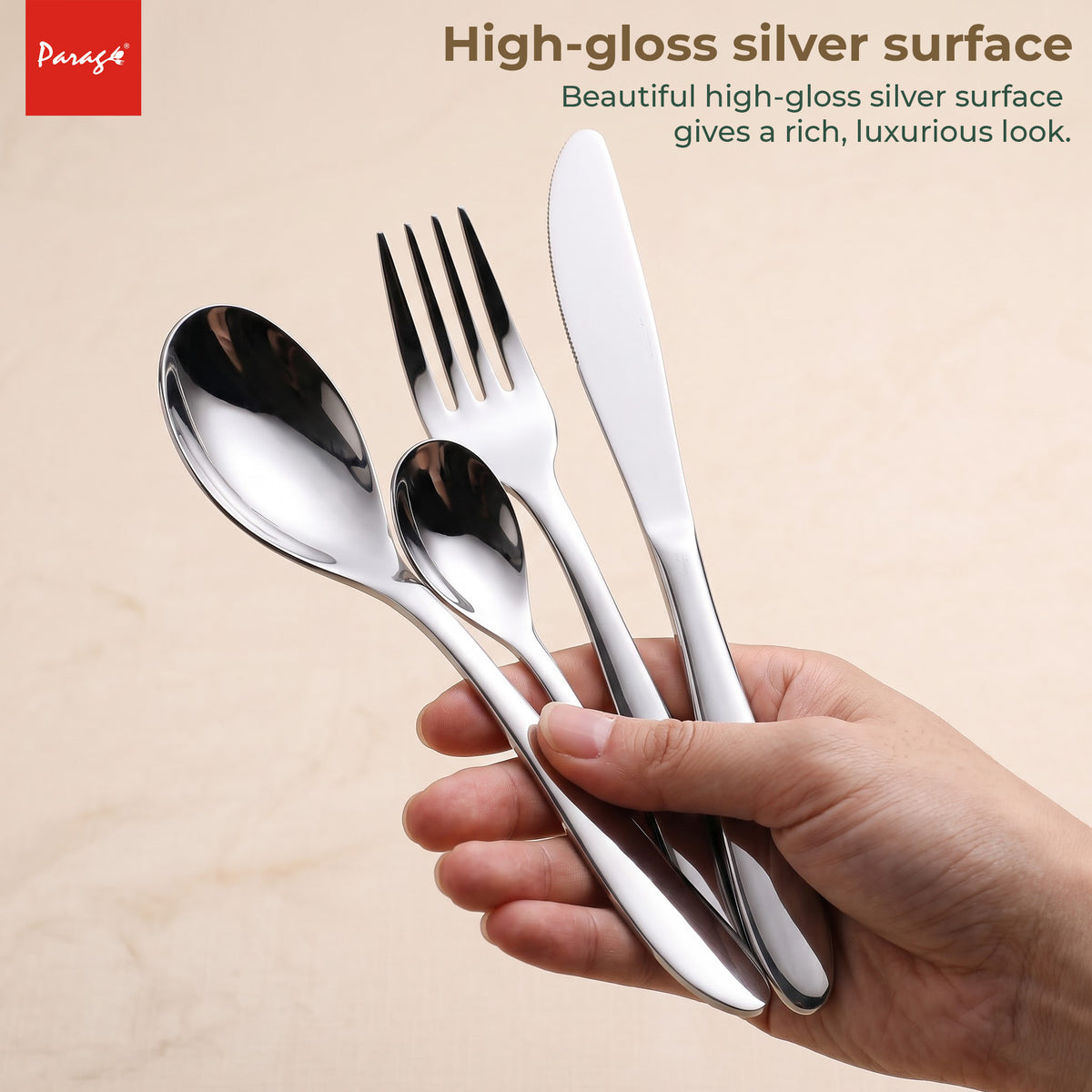 Parage Stainless Steel Premium Jazz Cutlery Set of 24 - Spoons, Forks & Knives – Parage