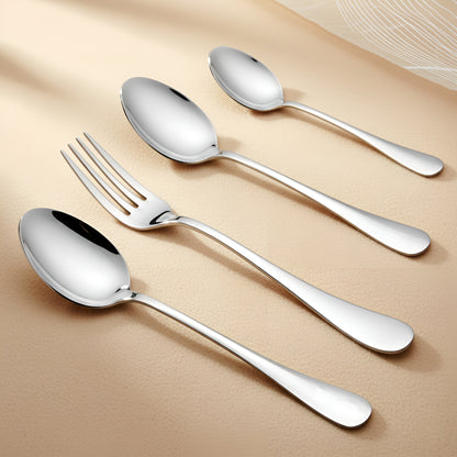 24 Pcs Stainless Steel Cutlery Set for Home & Kitchen - Mirror Finish Tableware Spoons & Forks