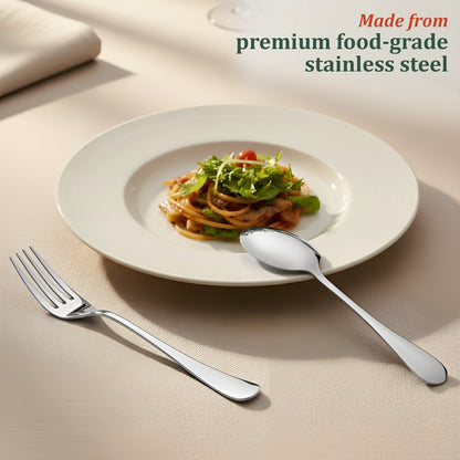24 Pcs Stainless Steel Cutlery Set for Home & Kitchen - Mirror Finish Tableware Spoons & Forks
