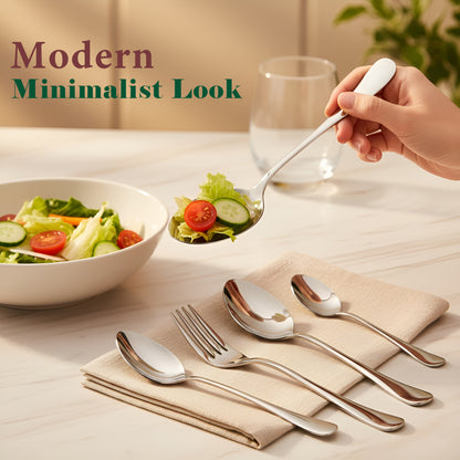 24 Pcs Stainless Steel Cutlery Set for Home & Kitchen - Mirror Finish Tableware Spoons & Forks