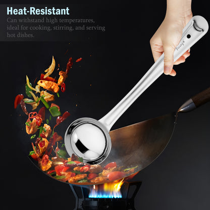 10-Piece Stainless Steel Cooking Spoons Set | Ladle, Turner, Strainer, Rice & Serving Spoons
