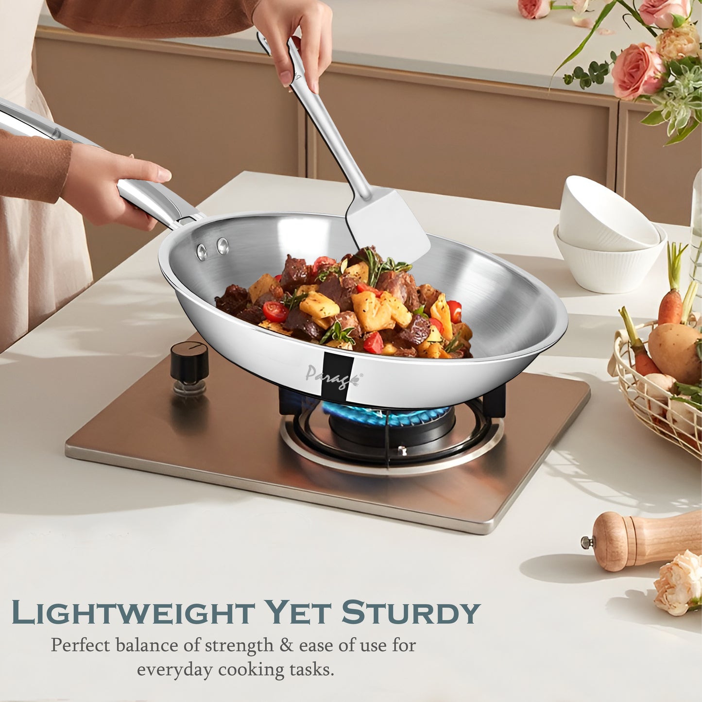 10-Piece Stainless Steel Cooking Spoons Set | Ladle, Turner, Strainer, Rice & Serving Spoons