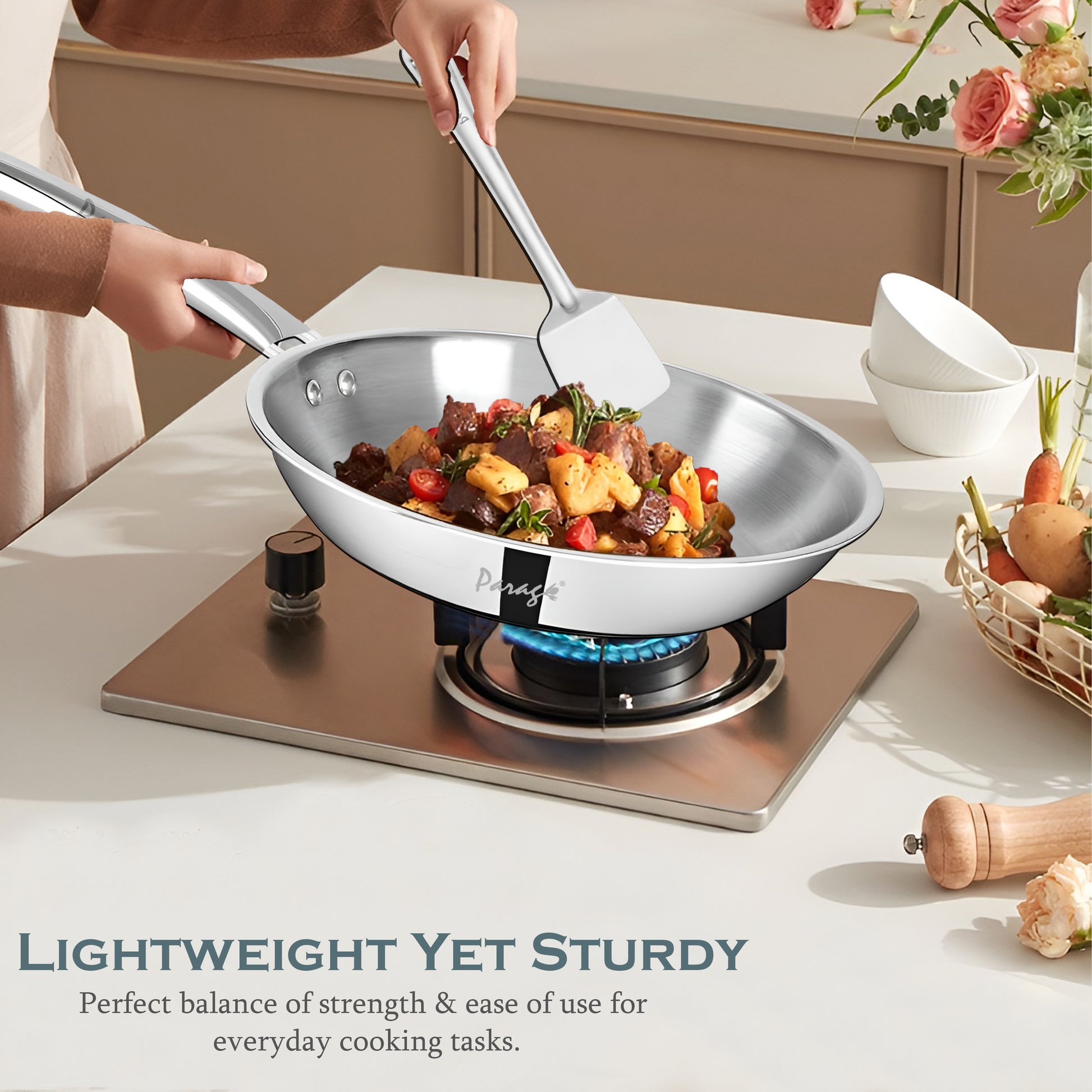 10-Piece Stainless Steel Cooking Spoons Set | Ladle, Turner, Strainer, Rice & Serving Spoons