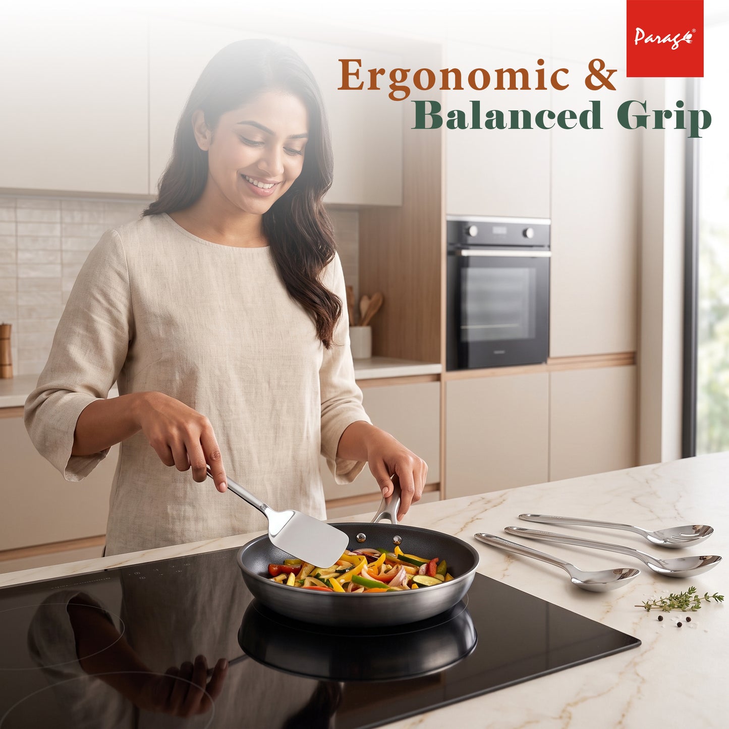 Serving Spoon Set | 26.5cm, 4pc | Stainless Steel | Silver | Basting Spoon
