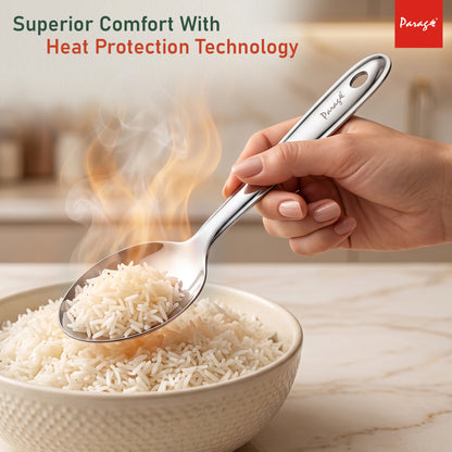 Serving Spoon Set | 26.5cm, 4pc | Stainless Steel | Silver | Basting Spoon