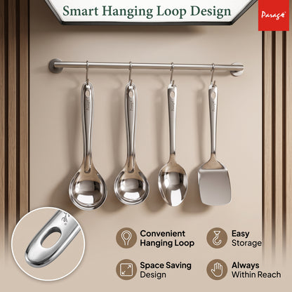 Serving Spoon Set | 26.5cm, 4pc | Stainless Steel | Silver | Basting Spoon