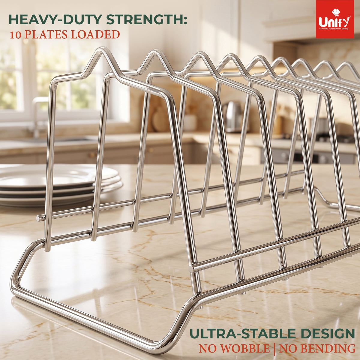 Stainless Steel Plate Stand for Kitchen 12 Section Dish & Utensil Rack Silver – Parage