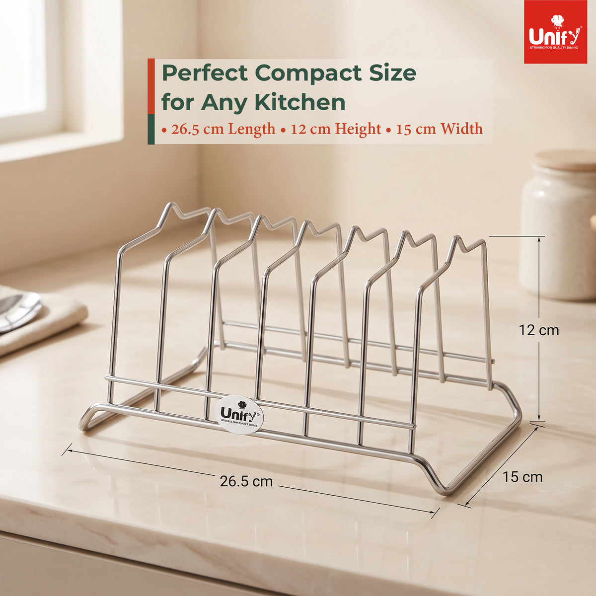Stainless Steel Plate Rack for Kitchen 6 Section Utensil & Dish Stand Silver – Parage