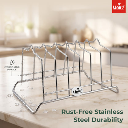 Stainless Steel Plate Rack for Kitchen 6 Section Utensil & Dish Stand Silver – Parage