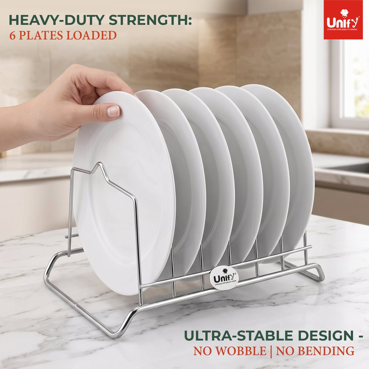 Plate Rack 6 section Stainless Steel Silver – Parage