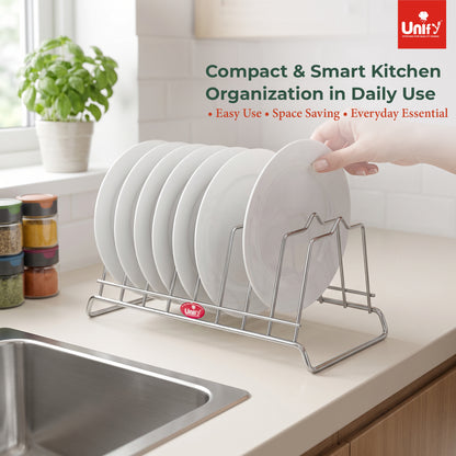 Stainless Steel Plate Rack for Kitchen 8 Section Utensil & Dish Stand Silver – Parage