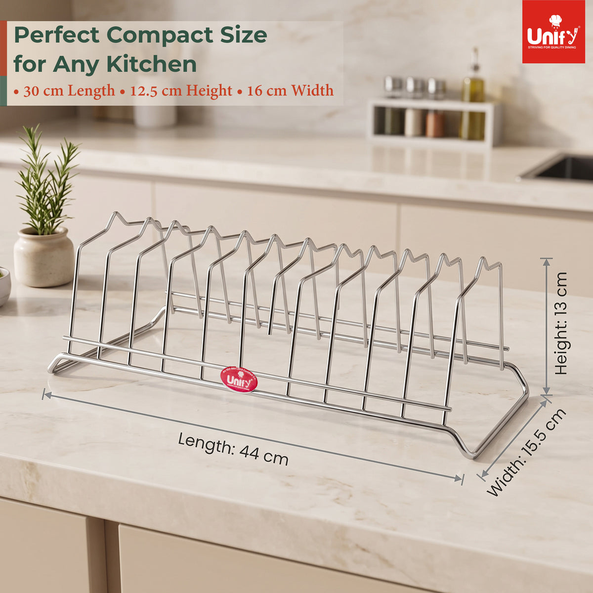 Stainless Steel Plate Rack for Kitchen 8 Section Utensil & Dish Stand Silver – Parage