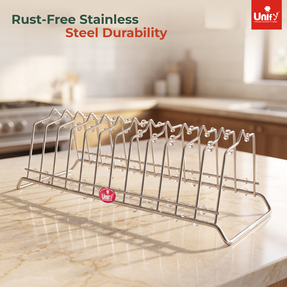 Stainless Steel Plate Rack for Kitchen 8 Section Utensil & Dish Stand Silver – Parage