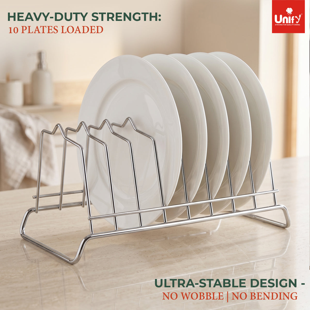 Stainless Steel Plate Rack for Kitchen 8 Section Utensil & Dish Stand Silver – Parage